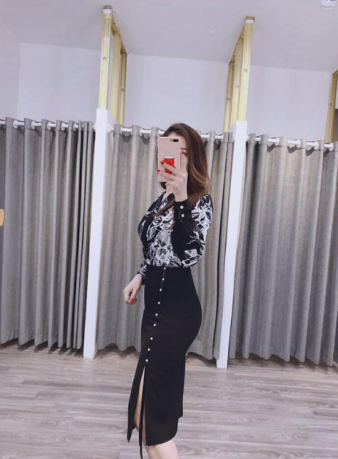 [HCM]Áo sơ mi nữ họa tiết vạt chéo cao cấp