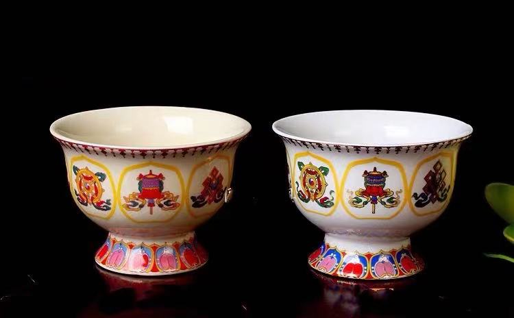 Chén gốm sứ 8 Cát Tường size to