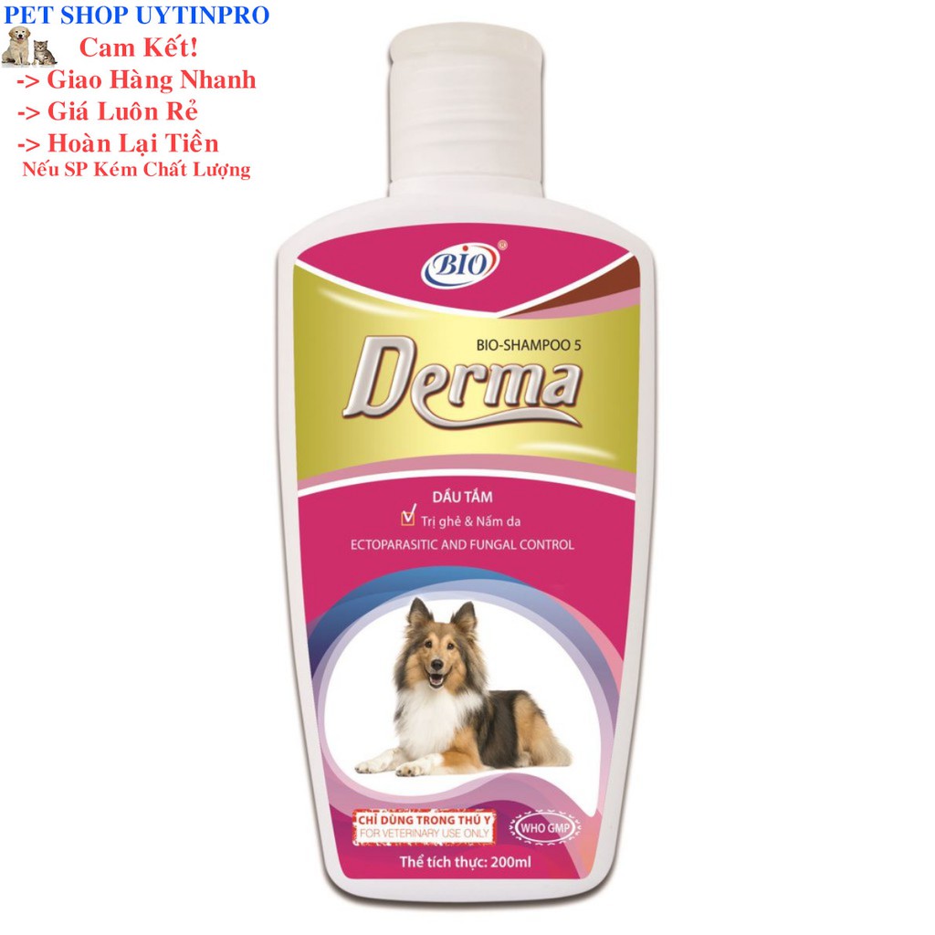 [Hoàn tiền 10%]  SỮA TẮM LOẠI BỎ GHẺ VÀ NẤM DA CHO CHÓ THÚ CƯNG PET Bio Derma chai 200ml - Pet shop Uytinpro