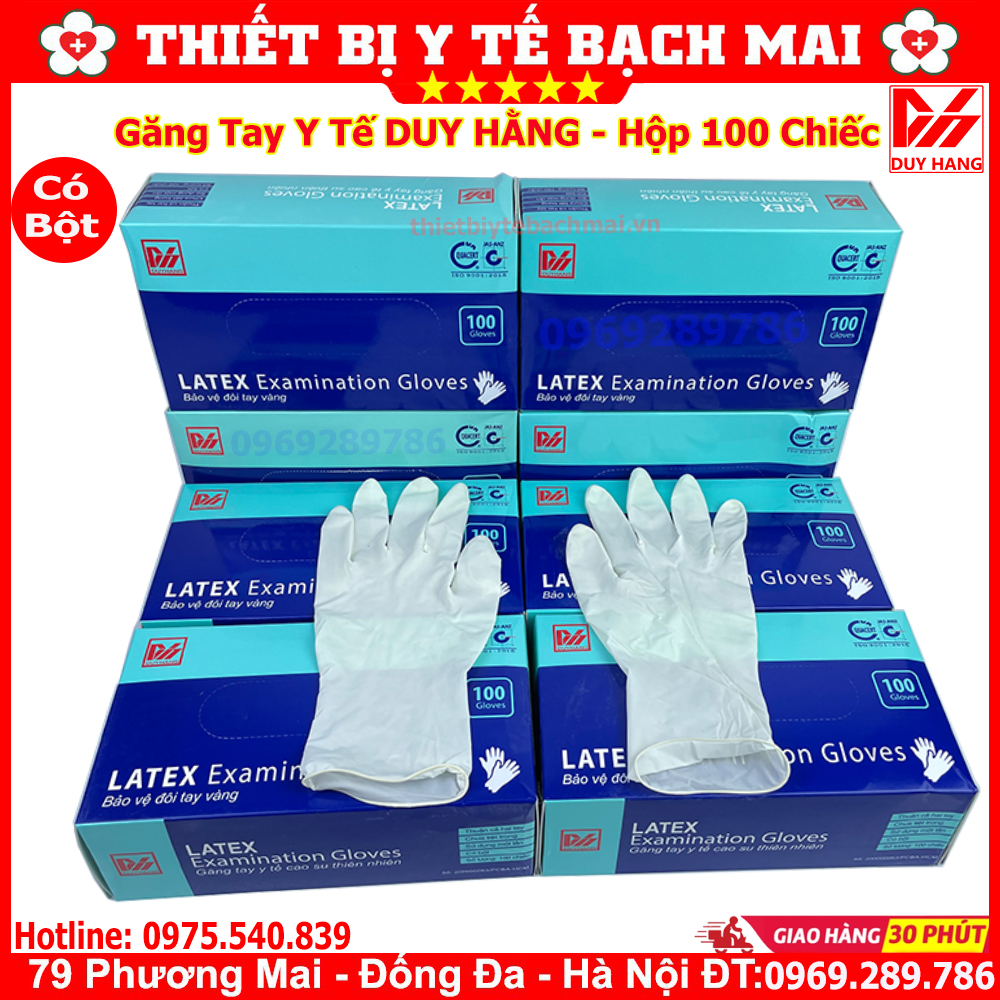 Găng Tay Y Tế Duy Hằng Có Bột Hộp 100 Chiếc