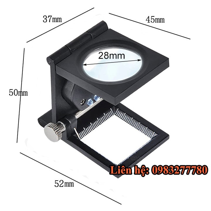 Kính lúp 10X mini  có thước đo