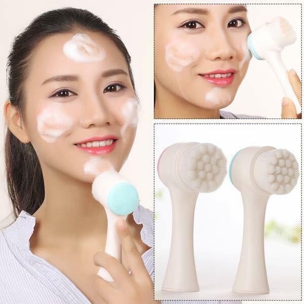 Cọ Massage Silicon Rửa Mặt 2 Đầu