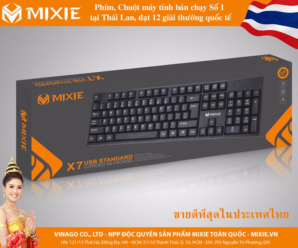 Bàn phím máy tính, PC -  MIXIE X7s - Full bàn phím và số