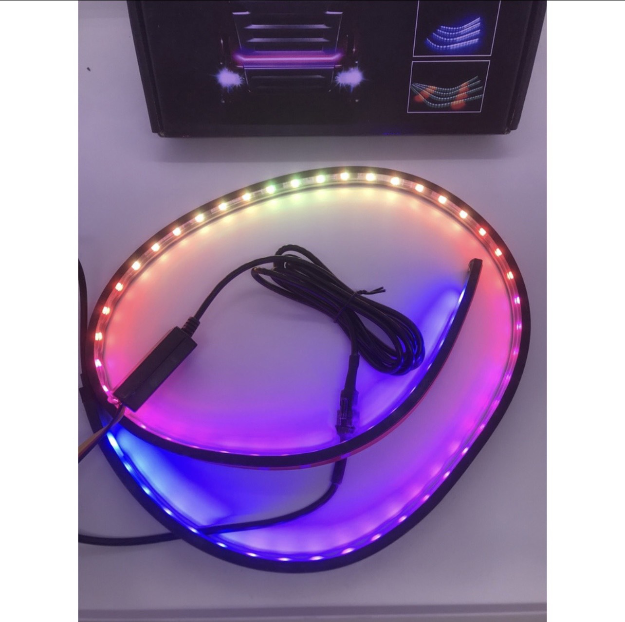 Đèn led đuổi led dây 7 màu led sao băng 1,2m 1,5m 1,8m 2,4m trang trí ô tô