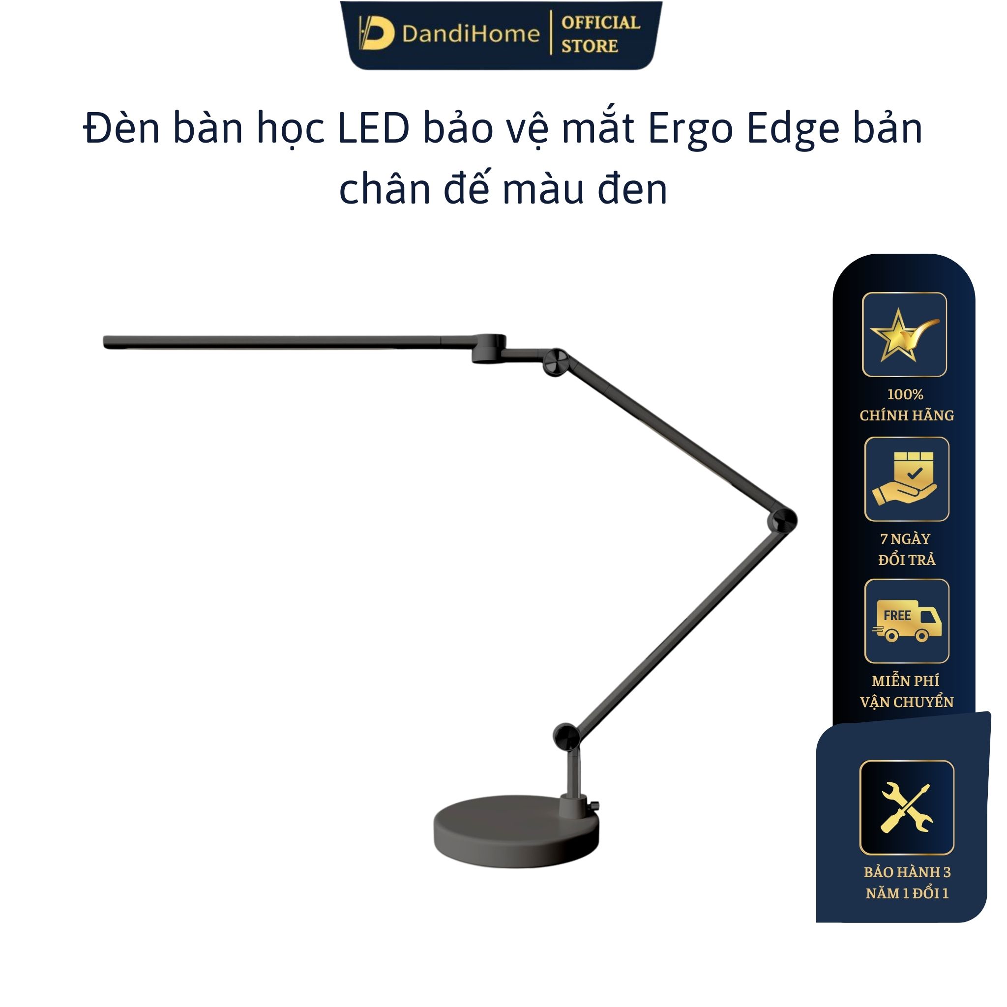 Đèn bàn học Led bảo vệ mắt DandiHome chống cận để làm việc, đọc sách có thể kéo dài, gấp gọn - bảo hành chính hãng 3 năm