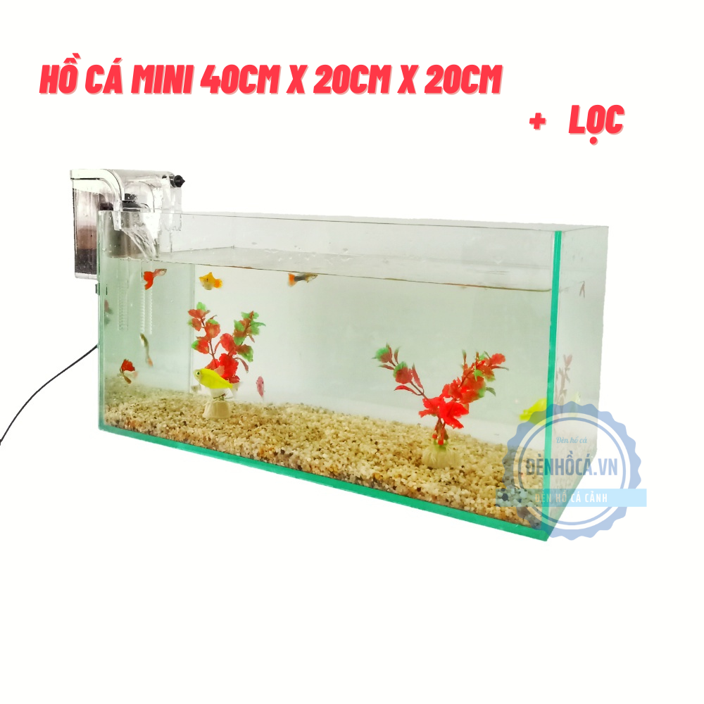 [Hoàn Tiền 10%] Bể cá mini để bàn [D40cm x R20cm x C20cm] để bàn làm việc