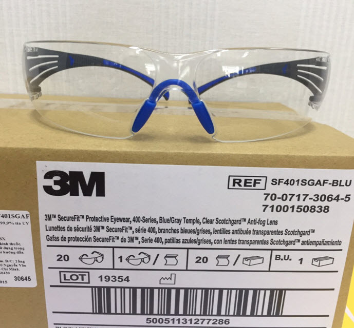 Kính bảo hộ 3M SF401SGAF-BLU ScotchGard bảo vệ mắt gọng dẻo chống đọng sương | Lazada.vn