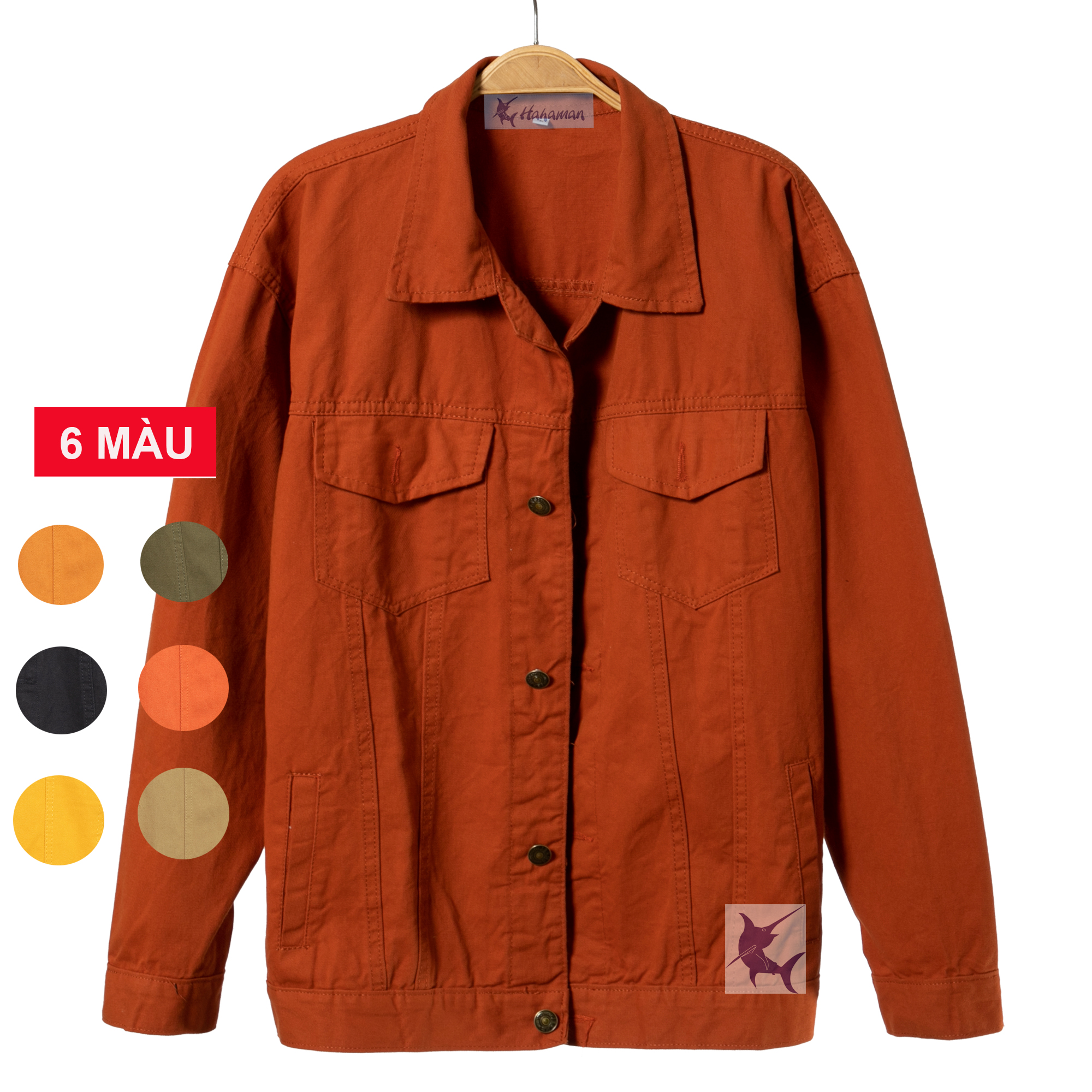 Áo khoác kaki jean nam HAHAMAN thời trang cao cấp KKJ602