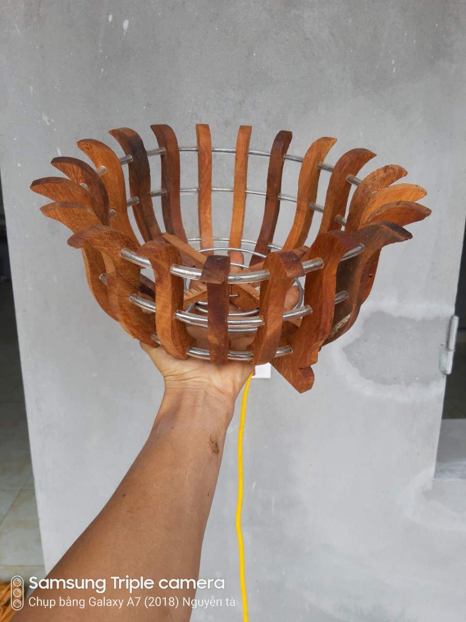 Chậu gỗ căm xe siêu bền dk 20cm