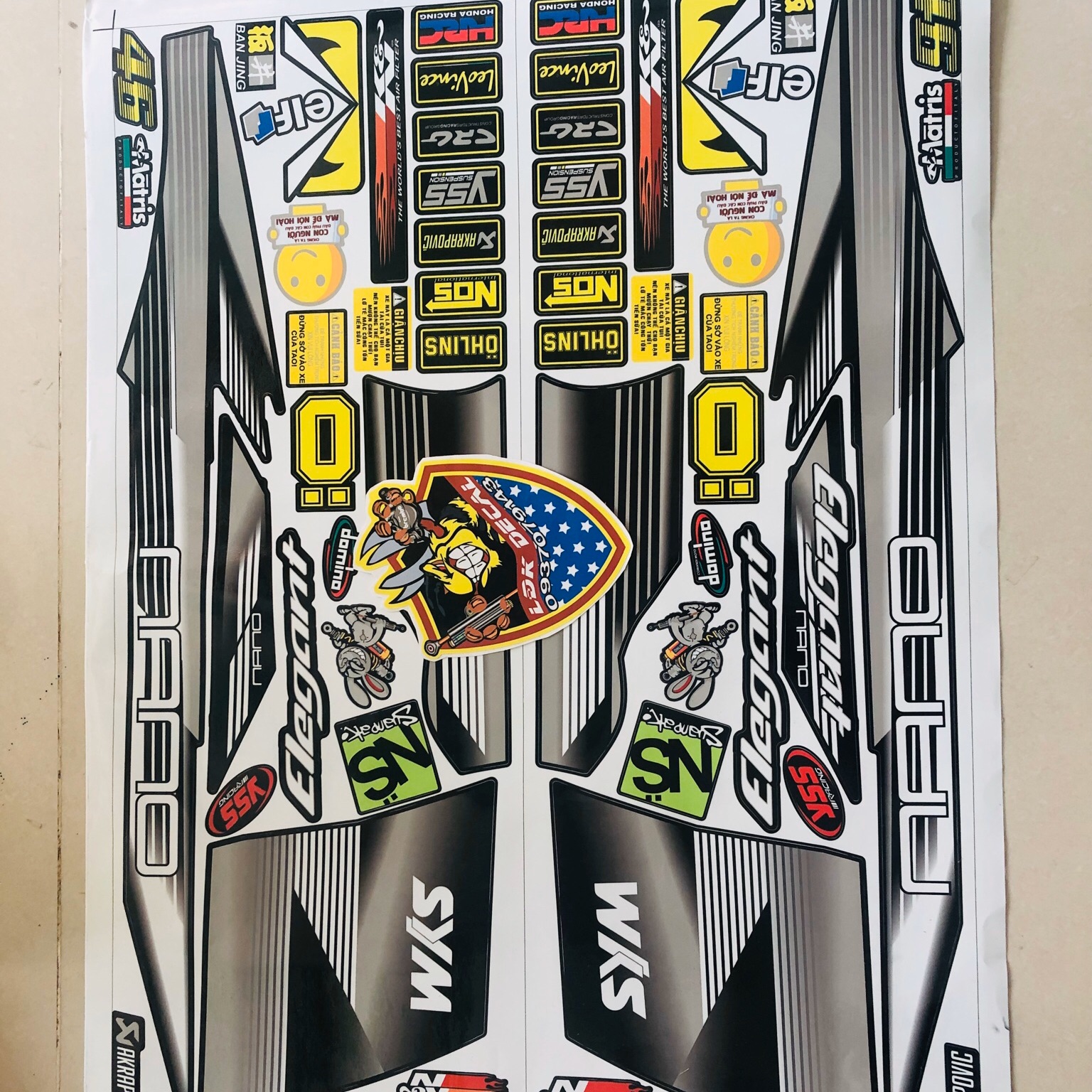 Tem rời elegant spark nano bạc đen