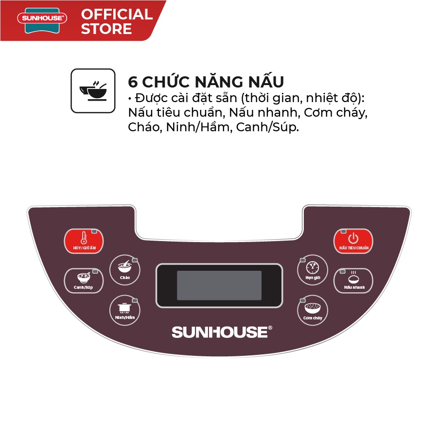 Nồi cơm điện tử SUNHOUSE 1.8L SHD8909