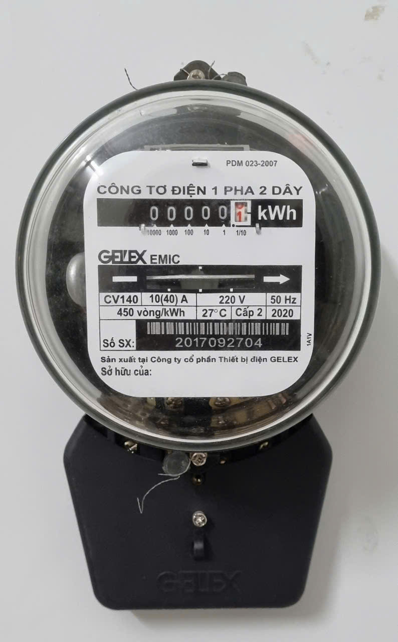 Công tơ điện 1 pha 2 dây cơ khí