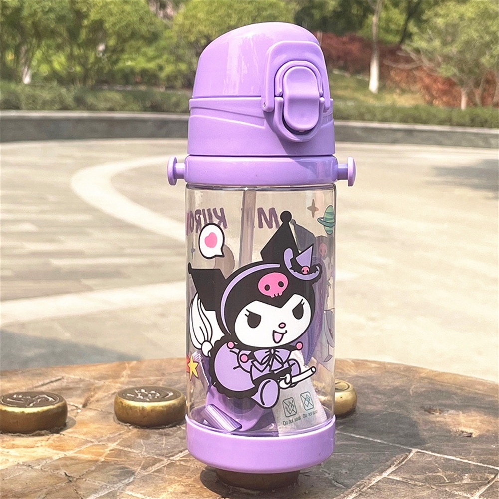 Bình nước 450ml sanrio kèm ống hút hình hello kitty cinnamoroll dễ thương cho bé gái 〖lyue〗