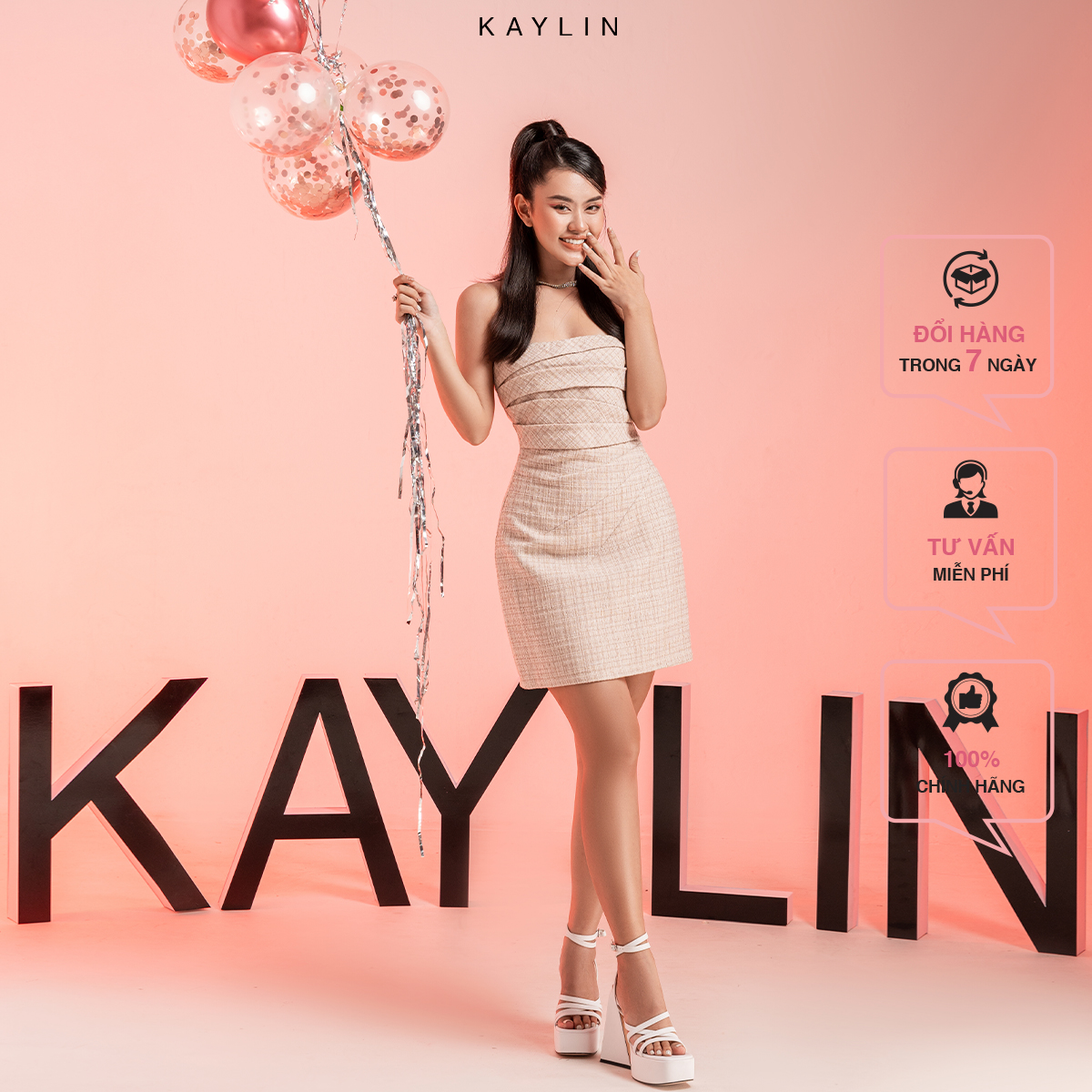 Đầm cúp xếp eo N1821 - KAYLIN