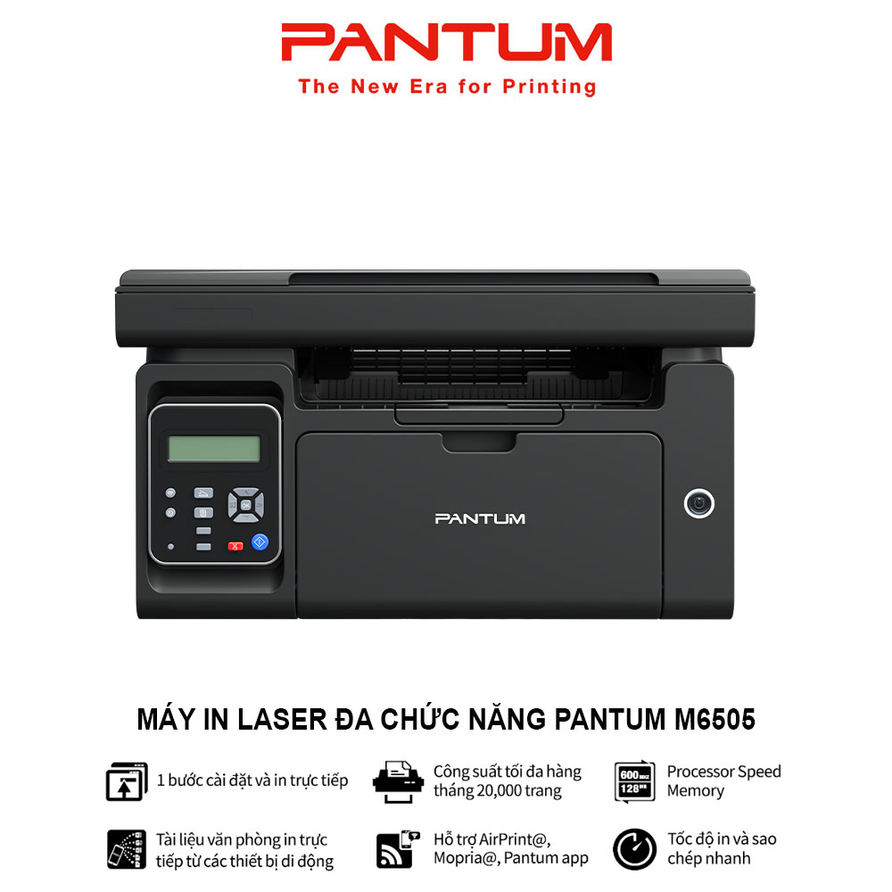 Máy in laser đa chức năng pantum m6505, in đen trắng, tốc độ cao, scan, photocopy, khổ giấy a4