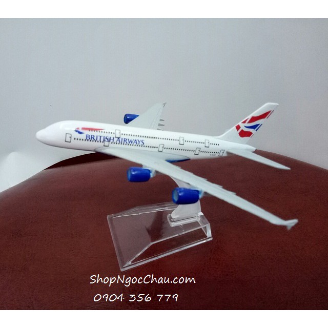 Mô hình máy bay tĩnh A380 British airways 16cm