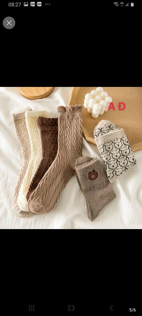 Set 8 Đôi Tất Nữ Hàn Quốc Vintage Siêu Xinh