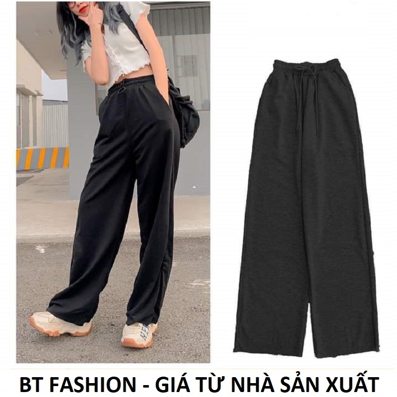 Quần Dài Nữ Thun Phom Rộng Jogger Thể Thao - BT Fashion