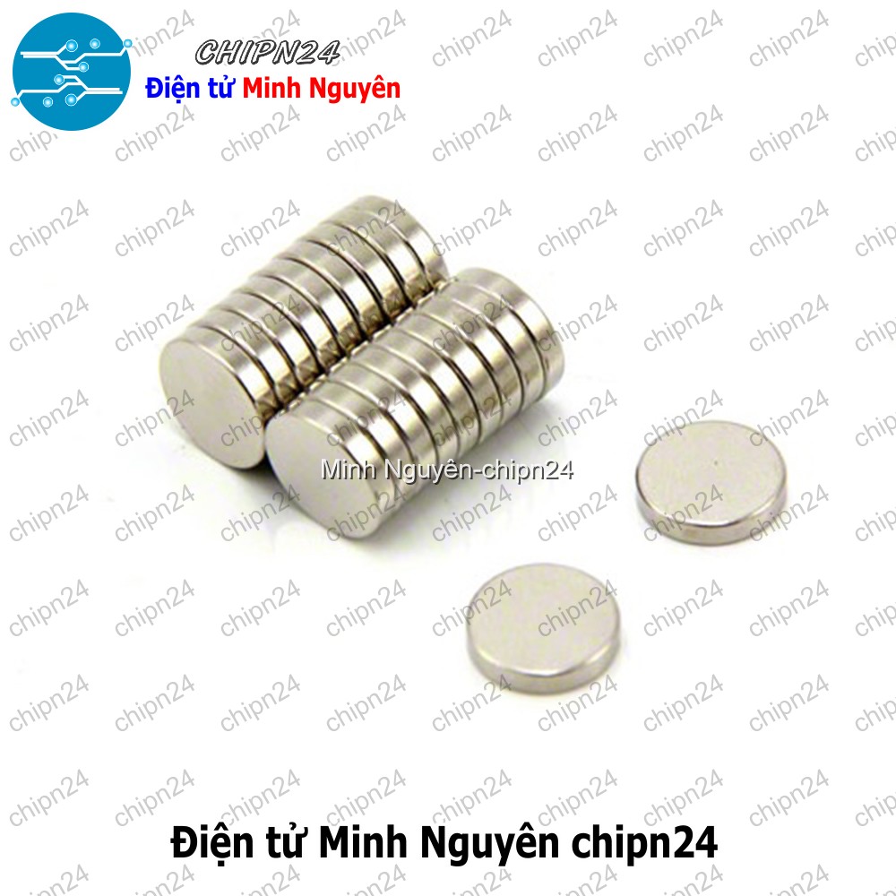 [2 viên] (K173) Nam châm Tròn phi 10mm dày 2mm - HH001882