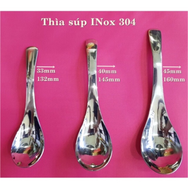 Thìa xúp inox 304 16cm