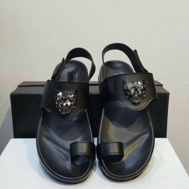 dép sandal nam xỏ ngón quai da đế cao su 2 lớp