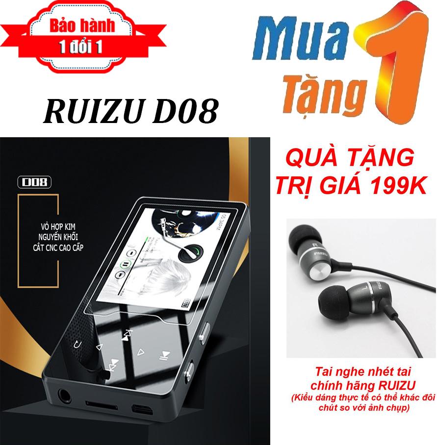 Máy nghe nhạc MP4 màn hình HD 2.4 inches Ruizu D08 + Tặng Tai nghe nhét tai RUIZU Chất lượng cao - Máy nghe nhạc Lossless chất lượng cao - máy nghe nhạc giá rẻ