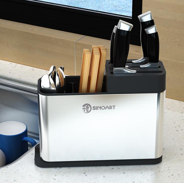 [Hàng loại 1] Giá để dao inox đă năng, ống để đũa thìa nhà bếp, tạp dề làm bếp