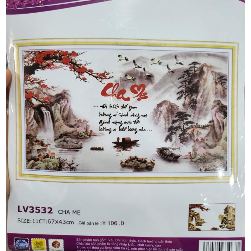 Tranh thêu chữ thập cha mẹ