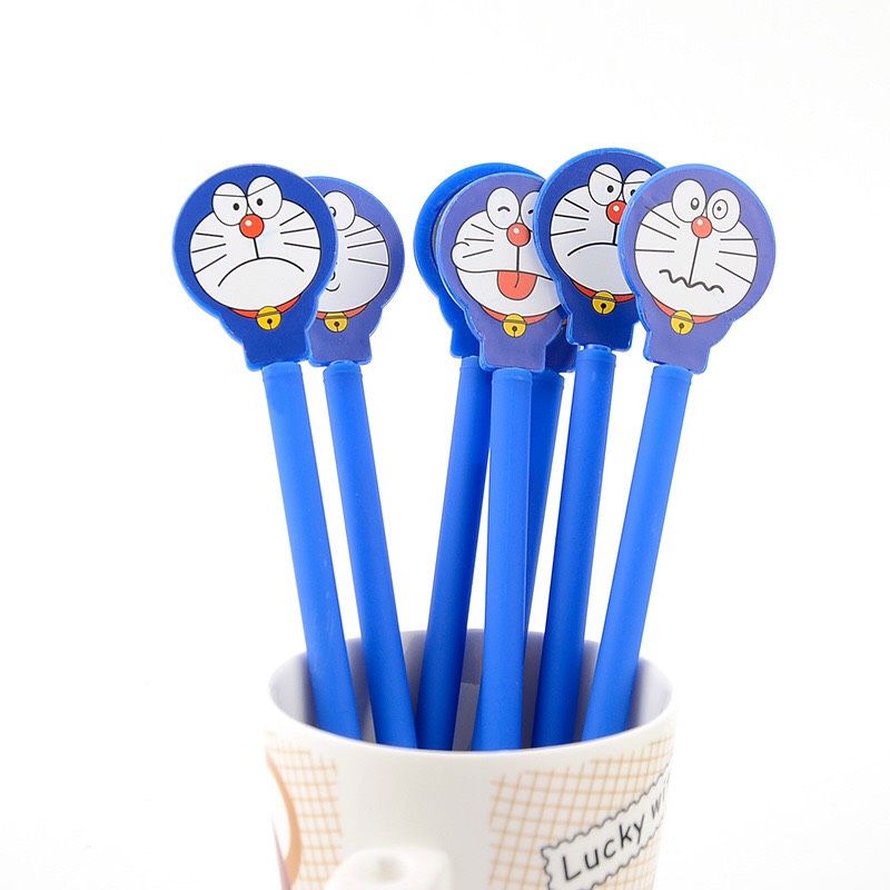 Combo 6 Bút Biểu Cảm Kèm Gương Nhỏ Doremon Doraemon