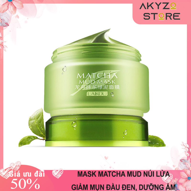 Mặt Nạ Trà Xanh Bùn Khoáng Matcha Mud Mask Akyzo Store Giảm Lão Hóa, Loại Bỏ Mụn Trứng Cá, Mụn Đầu Đen, Kiểm Soát Dầu, Dưỡng Ẩm, Se Khít Lỗ Chân Lông.