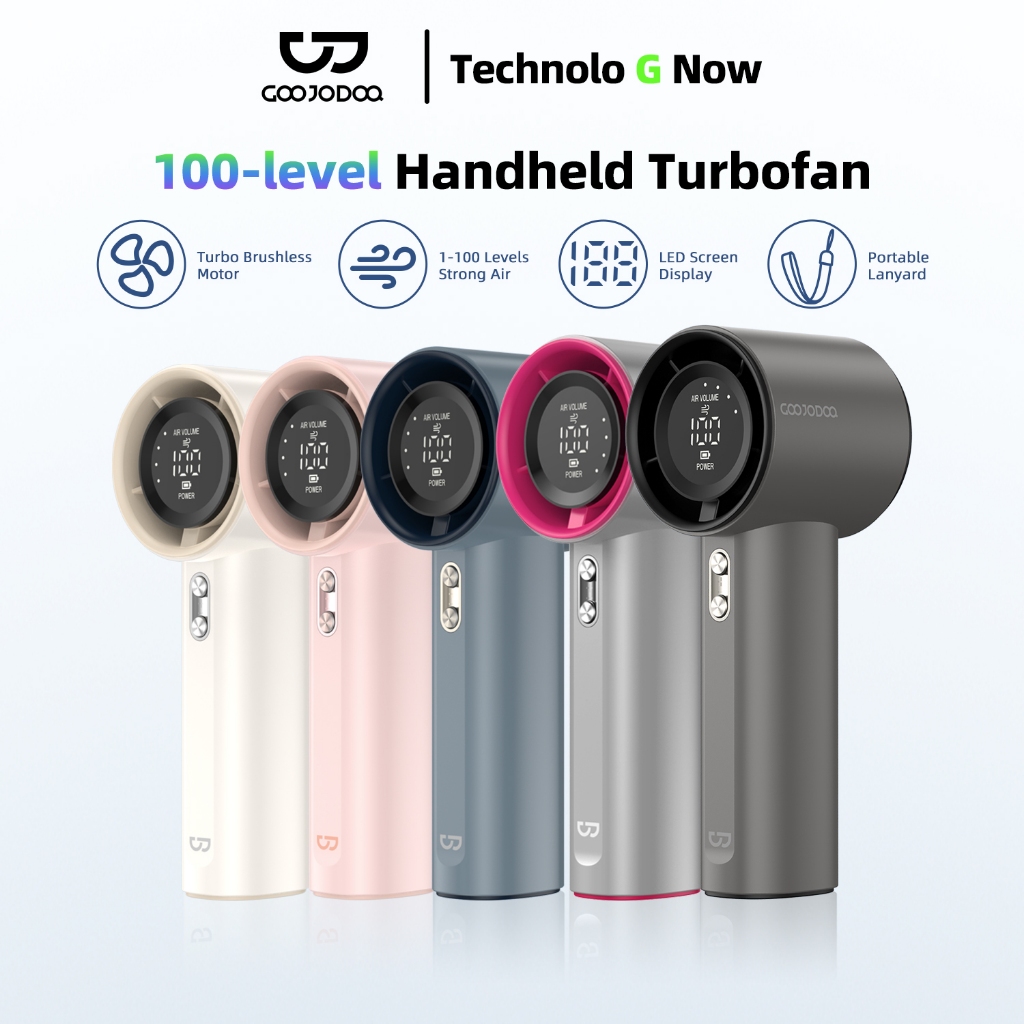  Quạt mini Goojodoq Quạt cầm tay có thể sạc lại với 4000mAh sạc nhanh 1.5h điều chỉnh mức 100 Level ,cho sử dụng ngoài trời mini fan turbo 
