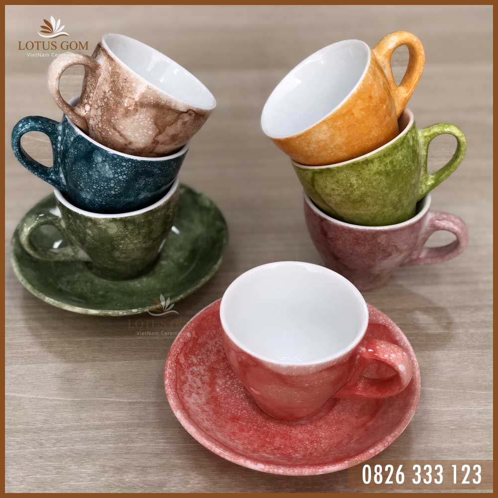 Ly Cà Phê Gốm Sứ Capuchino Cao Cấp [IN LOGO CỐC SỨ THEO YÊU CẦU]