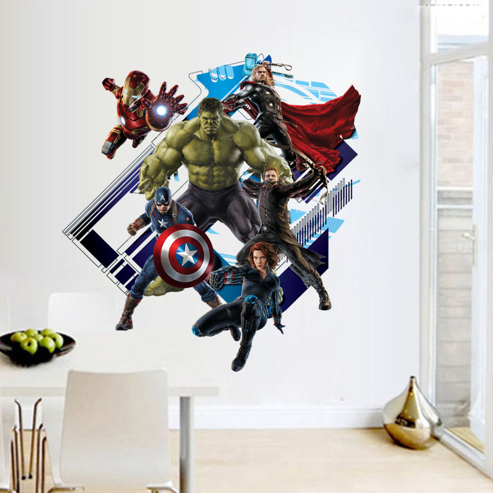 [HCM]Decal dán tường Siêu anh hùng Marvel - decal avengers biệt đội báo thù