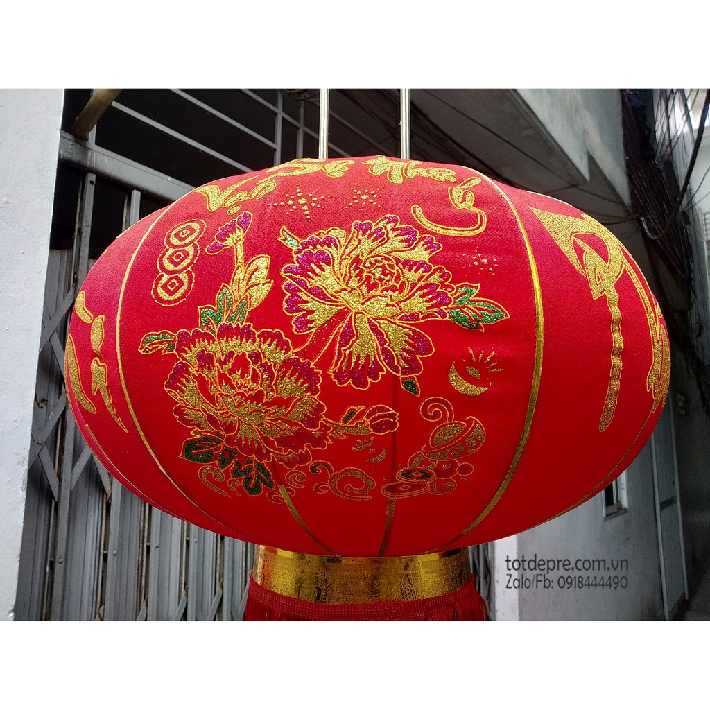 Đèn lồng Tết cao cấp cao 60cm đường kính 45cm