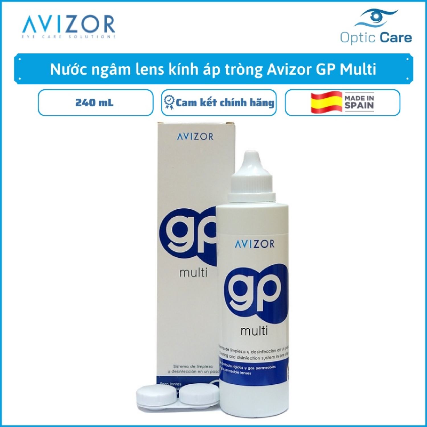(tặng GP 60ml + Clean 60ml) - Combo 6 Dung dịch ngâm kính GP Multi 240ml