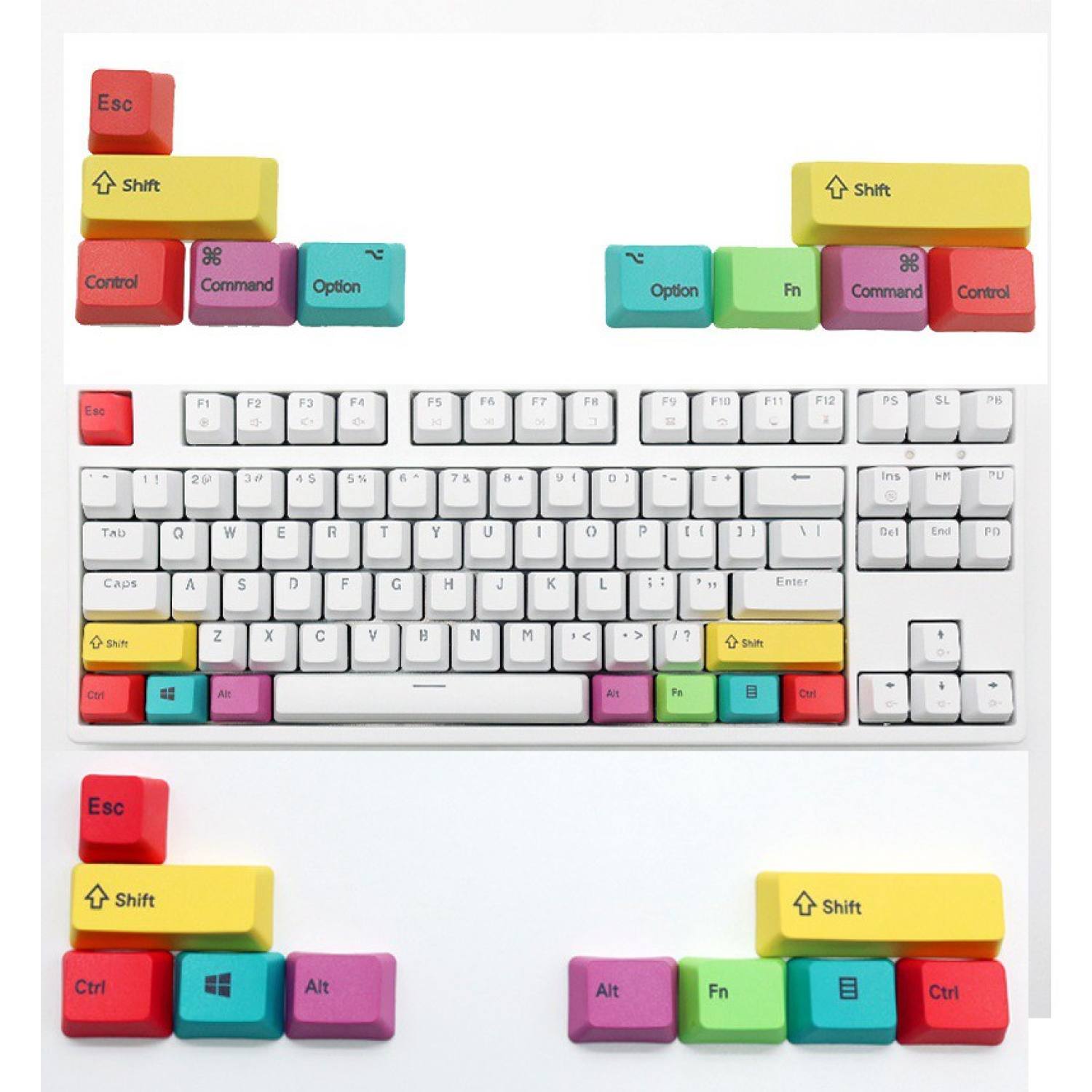 Set keycap 10 nút modifier PBT CMYK (dùng cho Mac / Windows)