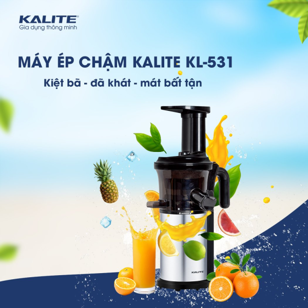 Giá bán Máy ép chậm Kalite KL531, Máy ép trái cây Công nghệ Châu Âu, Ép kiệt bá Lọc mịn bằng Inox 304 Hàng chính Hãng