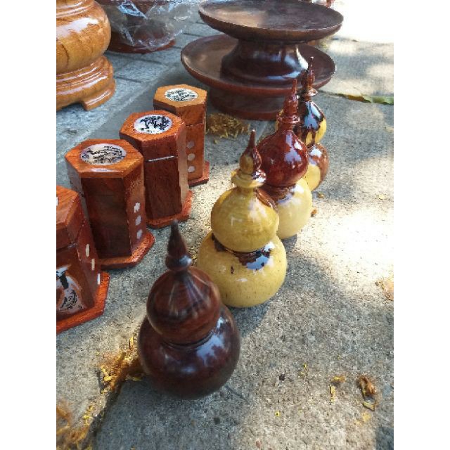Ống đựng tăm hồ lô gỗ cẩm