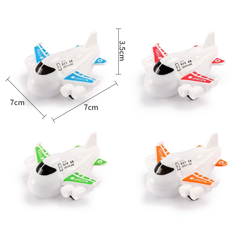 Combo 10 máy bay chạy cót 7cm, đồ chơi máy bay cót màu trắng cho bé