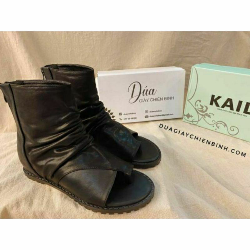 Giày Boots Xỏ Ngón Da Trơn Fullbox  Kaili