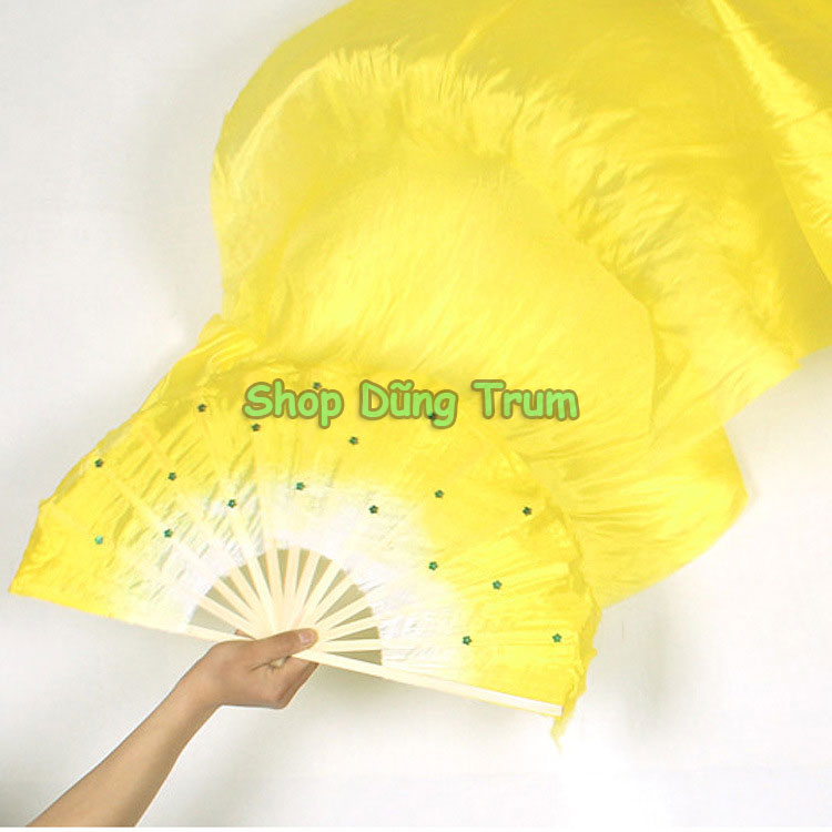 Quạt múa 1m5 dải lụa dài 1 màu biểu diễn văn nghệ