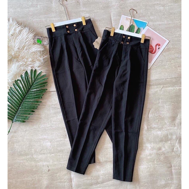 Quần Baggy Cạp Cao 4 Cúc