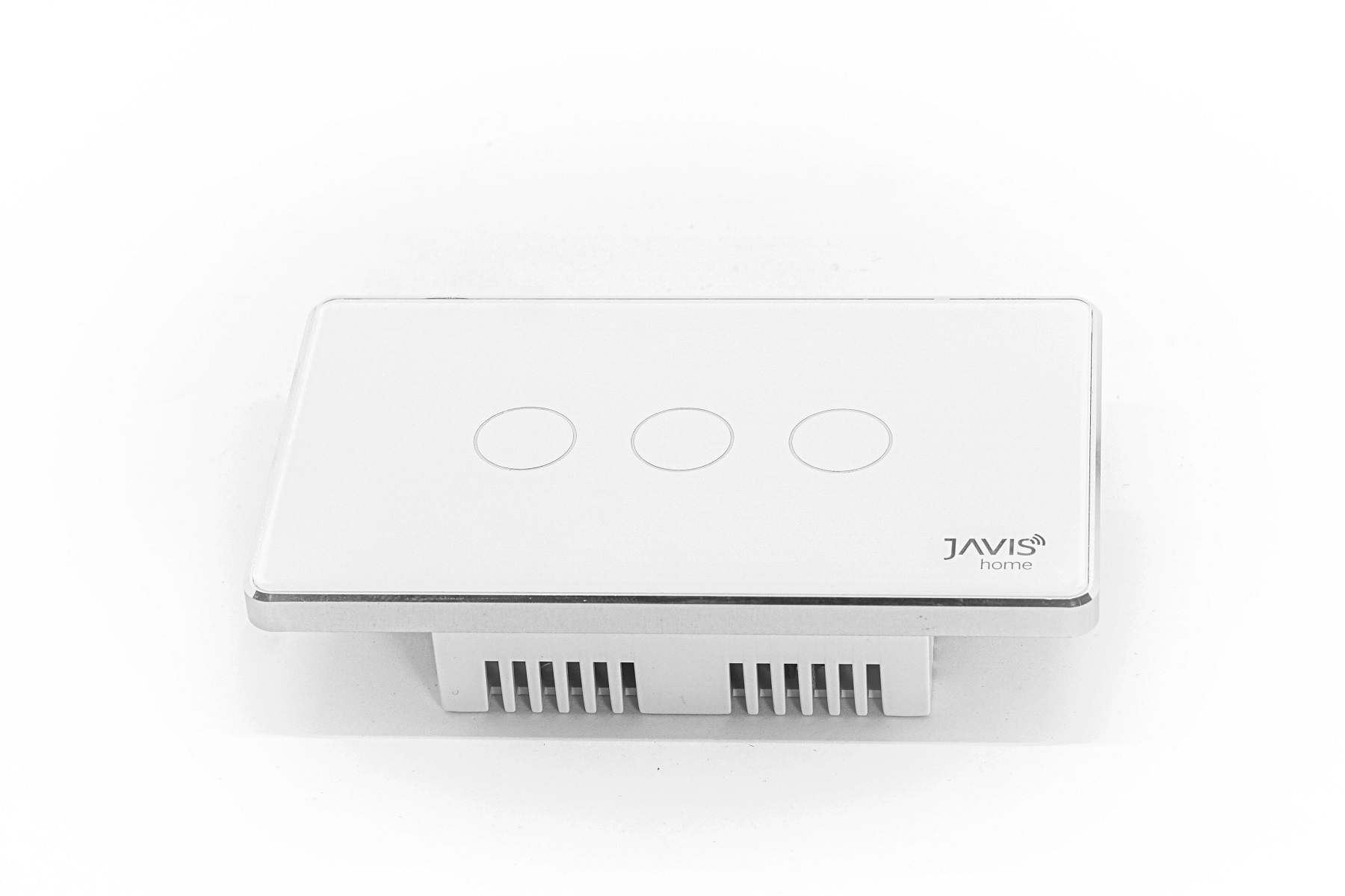 CÔNG TẮC ZIGBEE JAVIS 3 NÚT (3 GANG) CHỮ NHẬT TRẮNG VIỀN BẠC