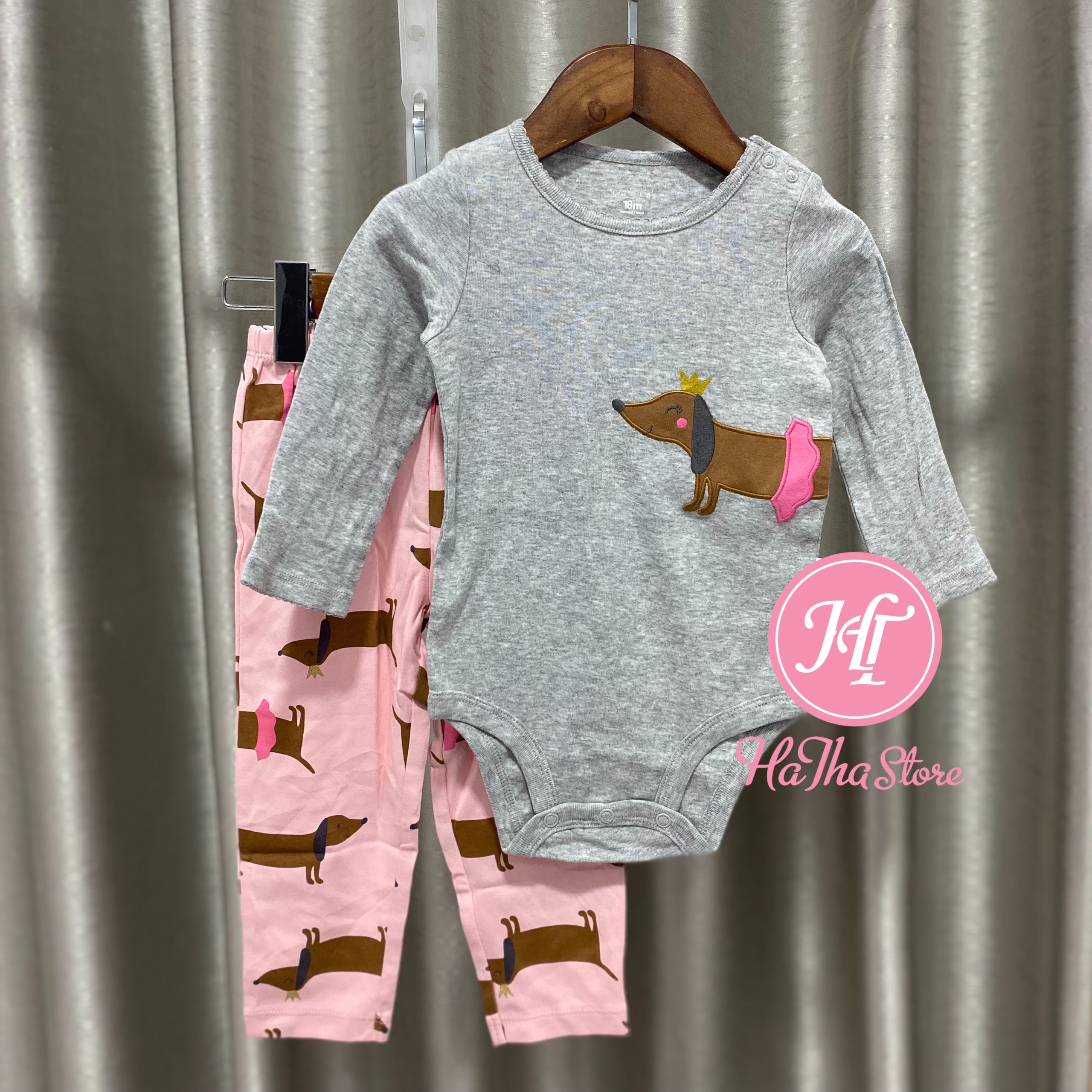 Set 2 món C4R₸£R gồm bodysuit và quần dài cho bé gái