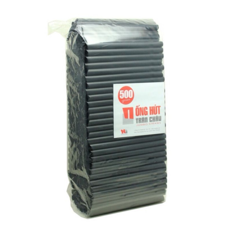 Ống hút trân châu đen phi 12mm bịch 500g