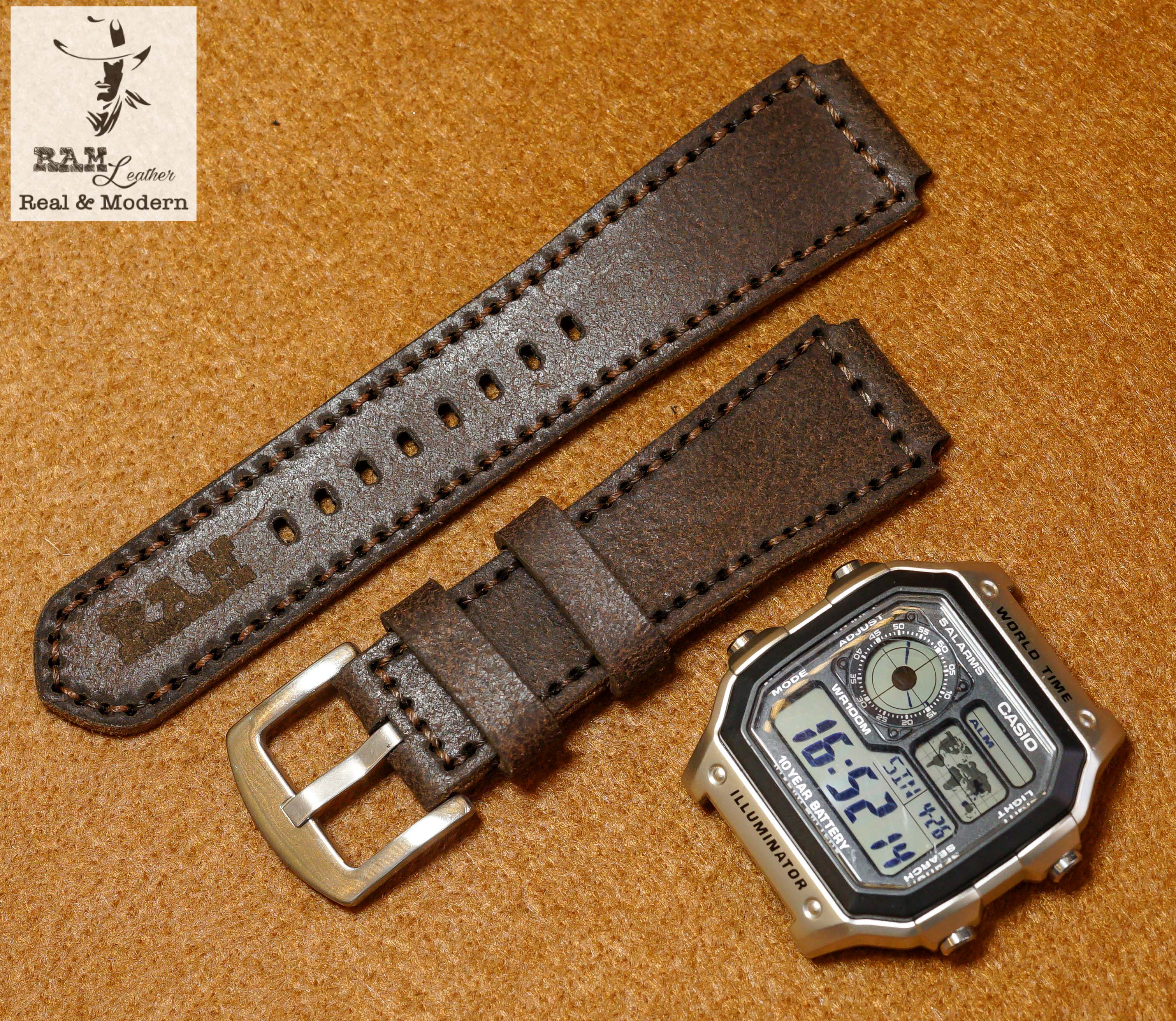 WATCH STRAPS DOUBLE COW LEATHER REAL