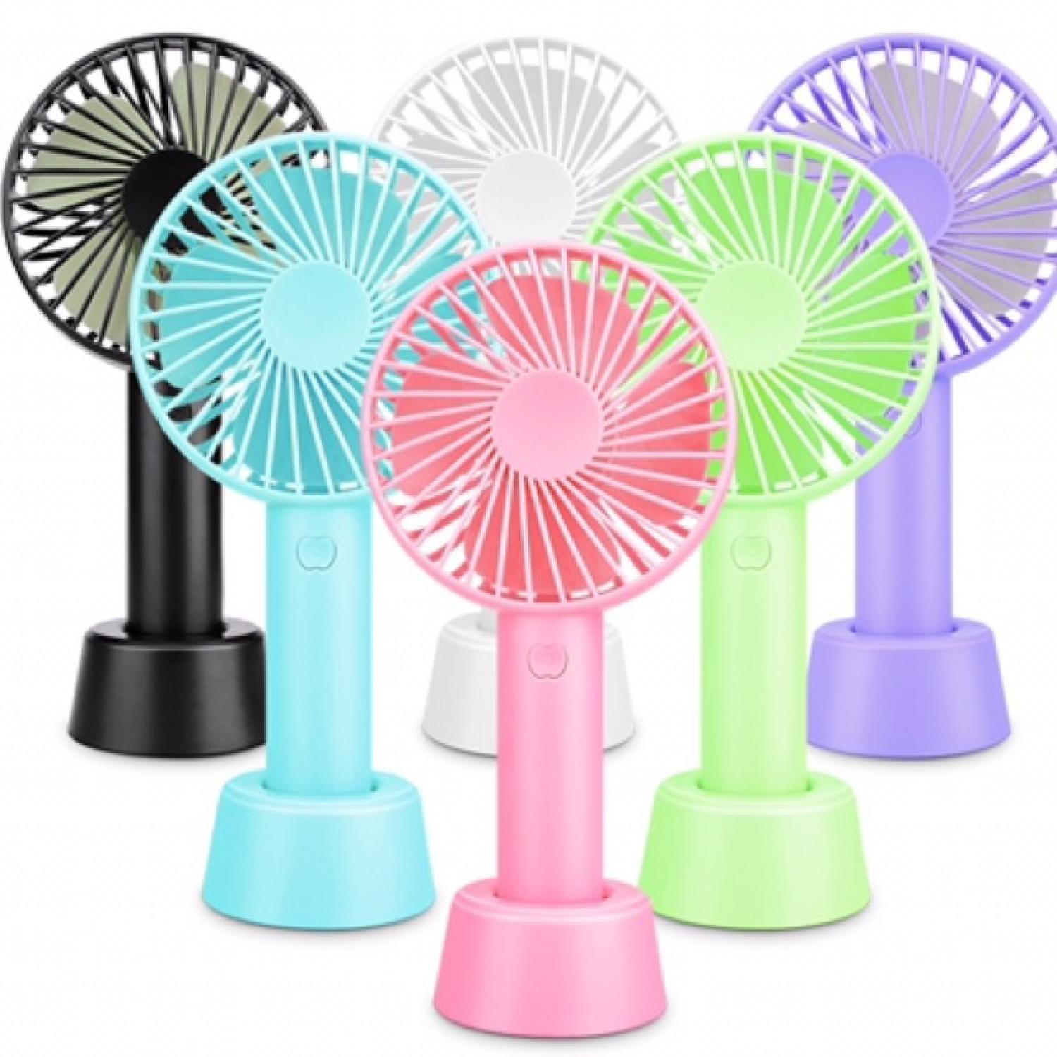 Quạt mini tích điện cầm tay có đế 3 tốc độ