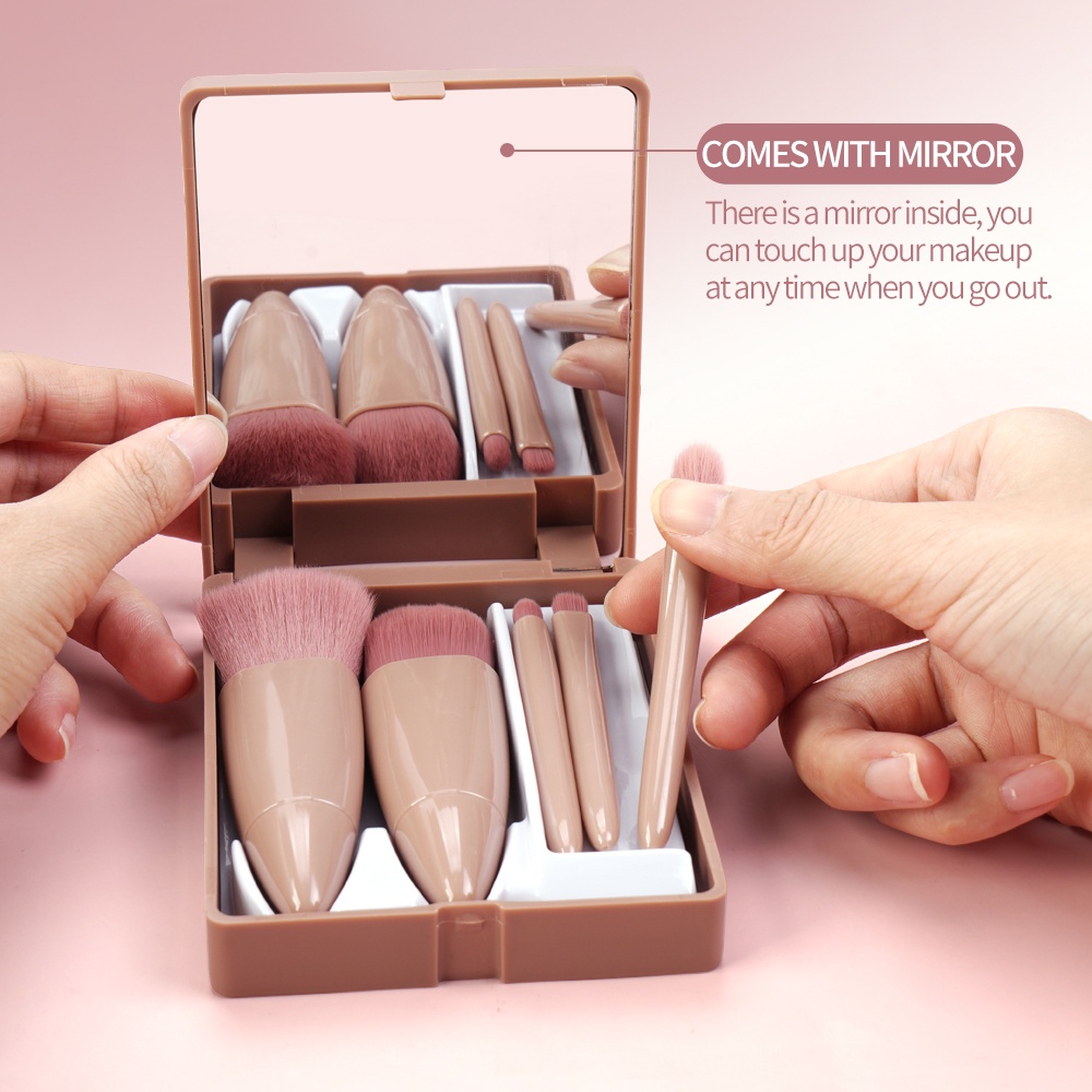 Bộ 5 món cọ trang điểm make up mini có gương