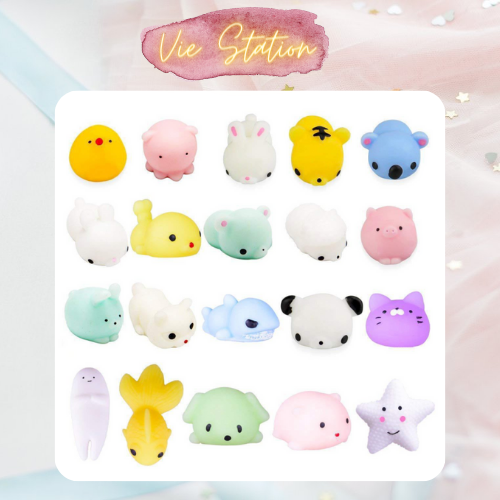 Combo 05 Squishy Mochi - Đồ chơi thú dẻo cực dễ thương (mẫu ngẫu nhiên)