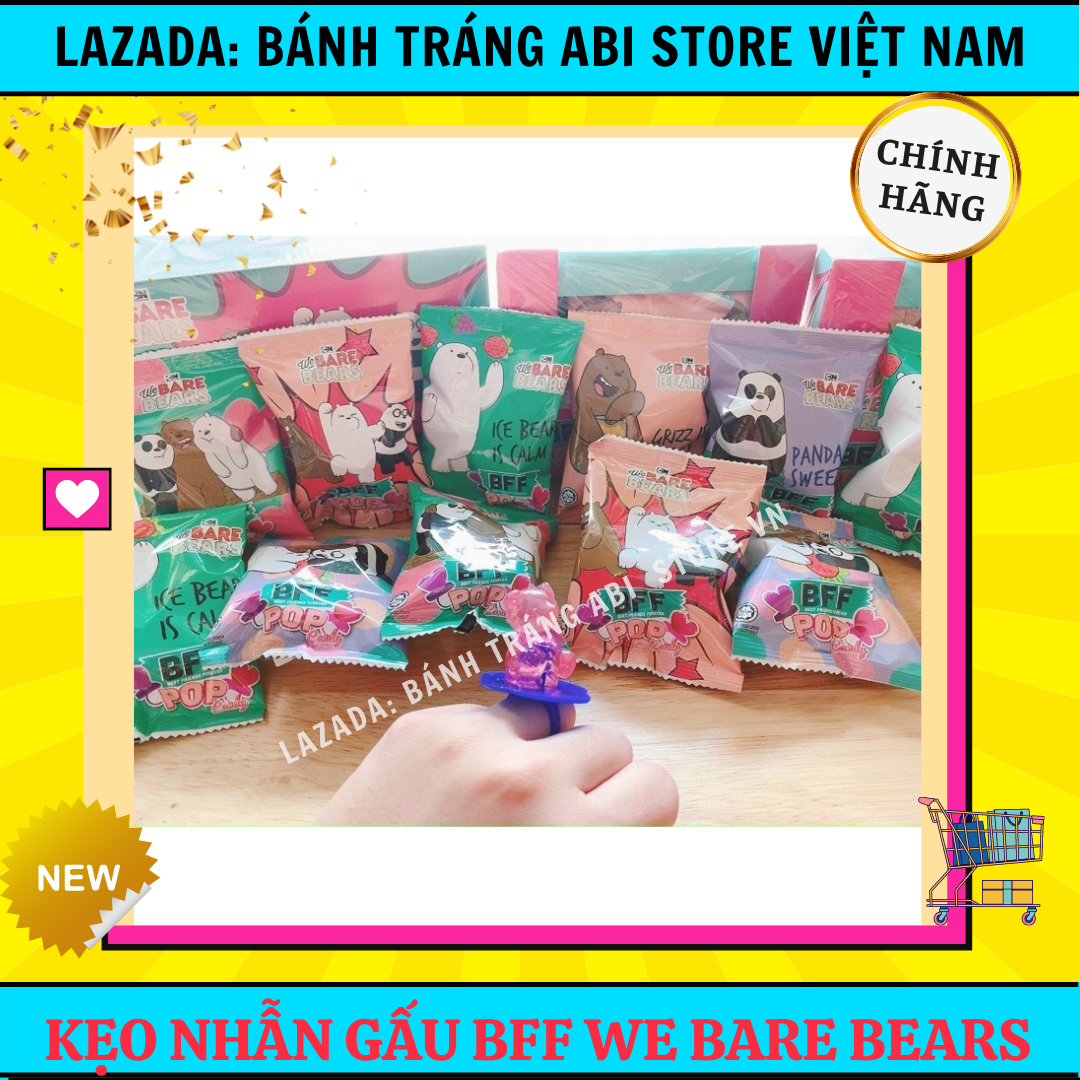 Kẹo Nhẫn Gấu BFF Pop We Bare Bears 3 con gấu 10g